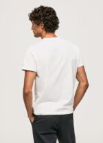 Men White Pepe Jeans Washed And Dyed Cotton T-Shirt 60J40942 - Image 4