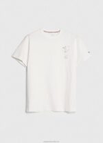 Men White Pepe Jeans Washed And Dyed Cotton T-Shirt 60J40942 - Image 5
