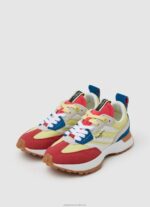 Women Acid Yellow Pepe Jeans Lucky Print Combined Sneakers 60J40572 - Image 3