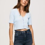 Women Bay Pepe Jeans Ribbed Cardigan Shirt 60J40408