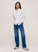 Women Bay Pepe Jeans Striped Cotton Voile Shirt 60J40324 - Image 2