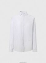 Women Bay Pepe Jeans Striped Cotton Voile Shirt 60J40324 - Image 5