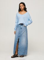 Women Bay Pepe Jeans V Neckline Relaxed Fit Jersey 60J40249 - Image 2