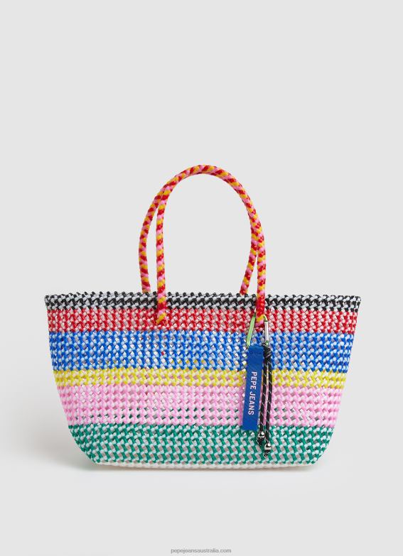 women_bay_pepe_jeans_woven_plastic_tote_bag_60j40721.jpg Women Bay Pepe Jeans Woven Plastic Tote Bag 60J40721 - Image 1