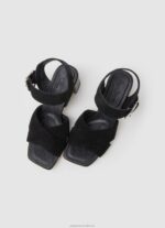 Women Black Pepe Jeans Altea Basic Suede Sandals 60J40648 - Image 2