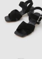 Women Black Pepe Jeans Altea Basic Suede Sandals 60J40648 - Image 3