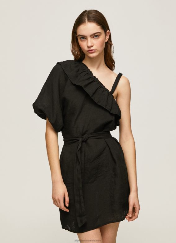 women_black_pepe_jeans_asymmetrical_dress_60j40200.jpg Women Black Pepe Jeans Asymmetrical Dress 60J40200 - Image 1