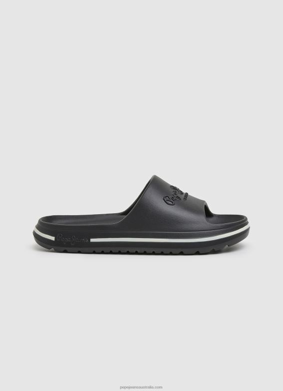 women_black_pepe_jeans_beach_slide_flip_flops_60j40696.jpg Women Black Pepe Jeans Beach Slide Flip Flops 60J40696 - Image 1
