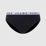 Women Black Pepe Jeans Classic Panty With Printed Logo 60J40539