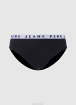 Women Black Pepe Jeans Classic Panty With Printed Logo 60J40539