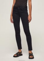 Women Black Pepe Jeans Classic Skinny Trousers 60J40297 - Image 2
