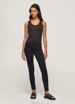 Women Black Pepe Jeans Classic Skinny Trousers 60J40297