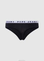 Women Black Pepe Jeans Classic Thong With Printed Logo 60J40569 - Image 2