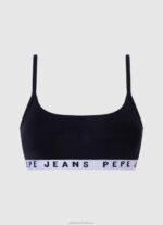 Women Black Pepe Jeans Classic Thong With Printed Logo 60J40569 - Image 4