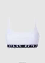 Women Black Pepe Jeans Cotton Triangular Bra 60J40538 - Image 4