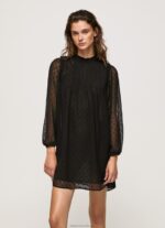Women Black Pepe Jeans Dot-Print Mini Dress 60J40207 - Image 2