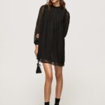 Women Black Pepe Jeans Dot-Print Mini Dress 60J40207