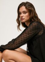 Women Black Pepe Jeans Dot-Print Mini Dress 60J40207 - Image 5