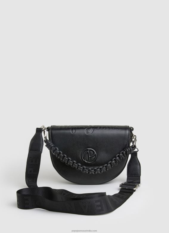 women_black_pepe_jeans_double_handled_crossbody_bag_60j40733.jpg Women Black Pepe Jeans Double-Handled Crossbody Bag 60J40733 - Image 1