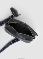 Women Black Pepe Jeans Embossed Logo Maxi Crossbody Bag 60J40713 - Image 3