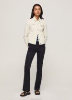 Women Black Pepe Jeans Flare Slim Trousers 60J40294
