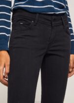 Women Black Pepe Jeans Flare Slim Trousers 60J40294 - Image 3