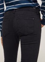 Women Black Pepe Jeans Flare Slim Trousers 60J40294 - Image 4