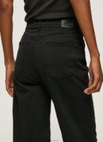 Women Black Pepe Jeans Flared Cotton Trousers 60J40313 - Image 4