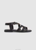 Women Black Pepe Jeans Hayes Rome Flat Sandals 60J40657
