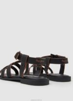 Women Black Pepe Jeans Hayes Rome Flat Sandals 60J40657 - Image 4
