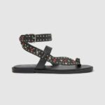 Women Black Pepe Jeans Irma Ethnic Leather Sandals 60J40659