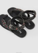 Women Black Pepe Jeans Irma Ethnic Leather Sandals 60J40659 - Image 4