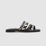 Women Black Pepe Jeans Irma Multistraps Leather Sandals 60J40663