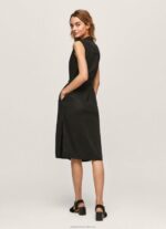 Women Black Pepe Jeans Lapel Collar Dress 60J40224 - Image 4