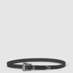 Women Black Pepe Jeans Leather Thin Belt 60J40759
