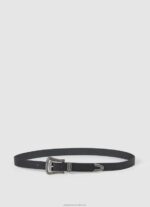 Women Black Pepe Jeans Leather Thin Belt 60J40759