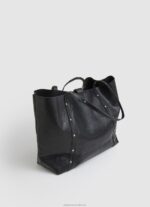 Women Black Pepe Jeans Leather Tote Bag 60J40747 - Image 2