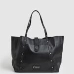 Women Black Pepe Jeans Leather Tote Bag 60J40747