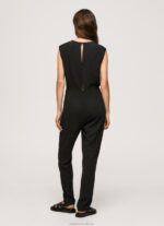Women Black Pepe Jeans Long Dungarees With Knoted Details 60J40157 - Image 4