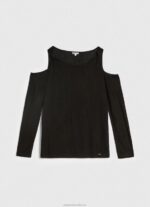 Women Black Pepe Jeans Long Sleeved T-Shirt With Straps 60J40399 - Image 5