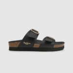 Women Black Pepe Jeans Oban Anatomical Sandals 60J40653