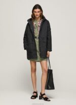 Women Black Pepe Jeans Parka With Inner Jacket 60J40139