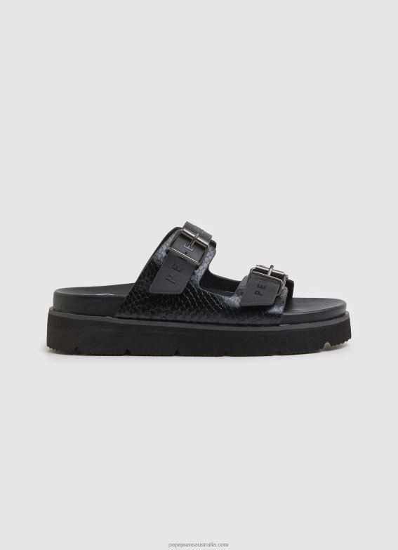 women_black_pepe_jeans_pola_park_double_buckle_sandals_60j40670.jpg Women Black Pepe Jeans Pola Park Double Buckle Sandals 60J40670 - Image 1