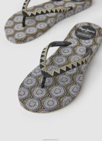 Women Black Pepe Jeans Rake Coin Beach Flip Flops 60J40704 - Image 3