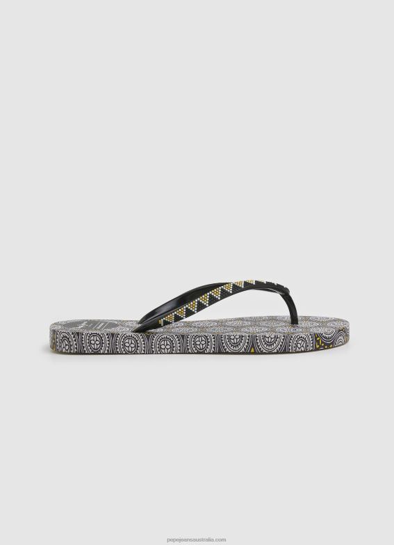 women_black_pepe_jeans_rake_coin_beach_flip_flops_60j40704.jpg Women Black Pepe Jeans Rake Coin Beach Flip Flops 60J40704 - Image 1