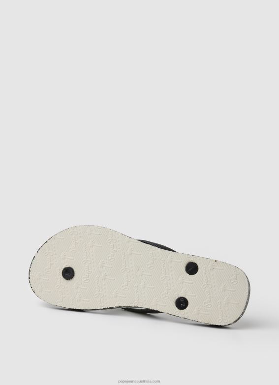 Women Black Pepe Jeans Rake Garden Night Beach Flip Flops 60J40701 - Image 5