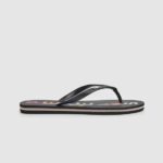 Women Black Pepe Jeans Rake Letters Beach Flip Flops 60J40697