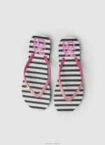 Women Black Pepe Jeans Rake Love Beach Flip Flops 60J40706 - Image 2