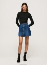 Women Black Pepe Jeans Ribbed Long Sleeve T-Shirt 60J40407 - Image 2
