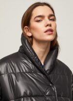 Women Black Pepe Jeans Shiny Padded Down Jacket 60J40123 - Image 3